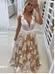 A-Line V-Neck Beaded Lace Long Prom Dresses Formal Evening Dresses 99501170