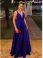 A-Line V-Neck Long Prom Dresses Formal Evening Dresses 99501172