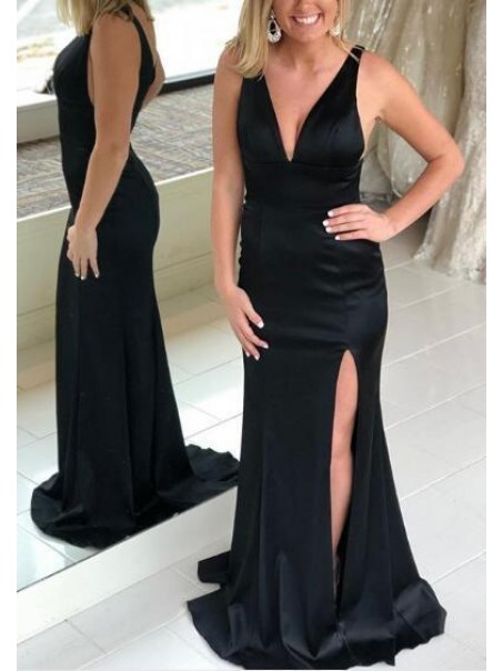 Mermaid V-Neck Long Prom Dresses Formal Evening Dresses 99501176