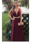 A-Line V-Neck Beaded Long Prom Dresses Formal Evening Dresses 99501180