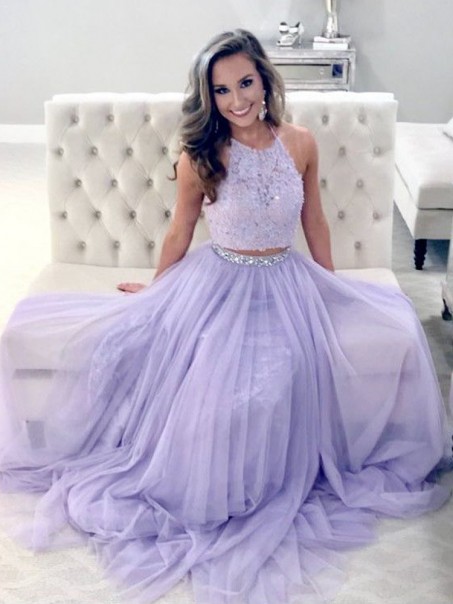 Beaded Lace Two Pieces Long Prom Dresses Formal Evening Dresses 99501183