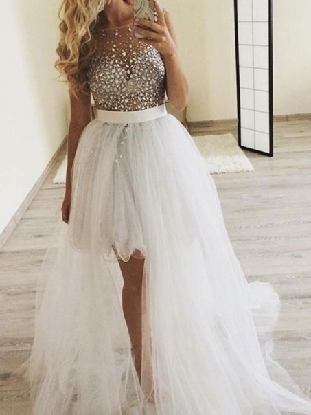 Beaded White Prom Dresses Formal Evening Dresses 99501187