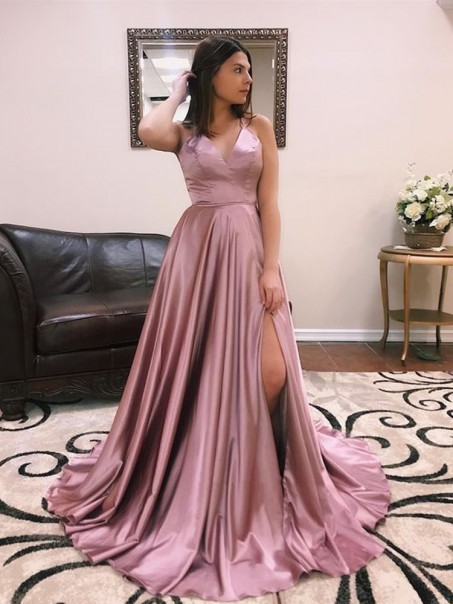 A-Line V-Neck Long Prom Dresses Formal Evening Dresses 99501188 A-Line V-Neck Long Prom Dresses Formal Evening Dresses 99501188