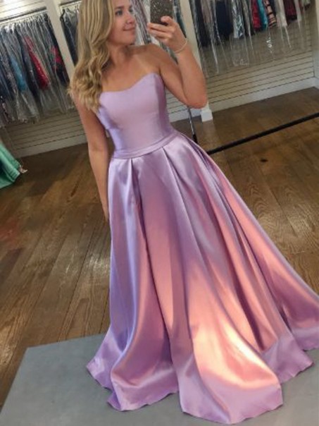 A-Line Strapless Long Prom Dresses Formal Evening Dresses 99501200