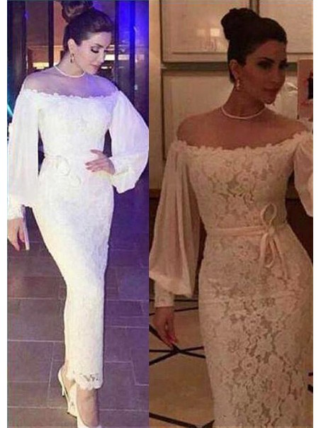 Memraid Lace Long Sleeves Long Prom Dresses Formal Evening Dresses 99501217
