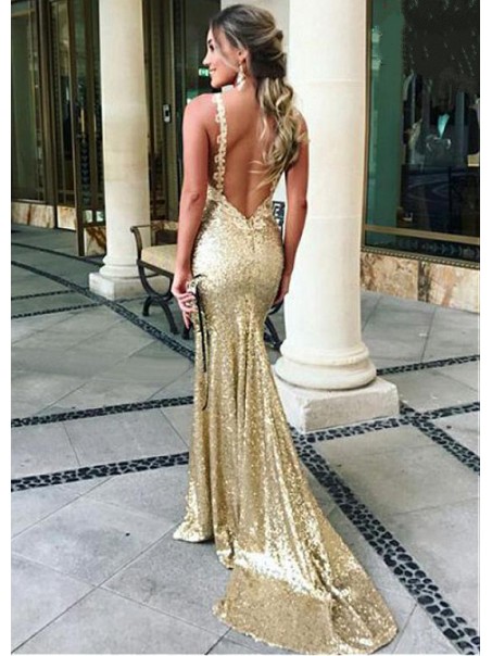 Sexy Mermaid Sequins Long Prom Dresses Formal Evening Dresses 99501219