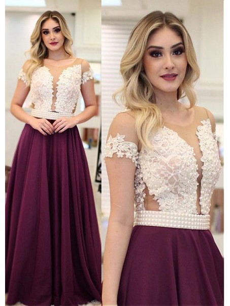 A-Line Beaded Lace Long Prom Dresses Formal Evening Dresses 99501222 A-Line Beaded Lace Long Prom Dresses Formal Evening Dresses 99501222