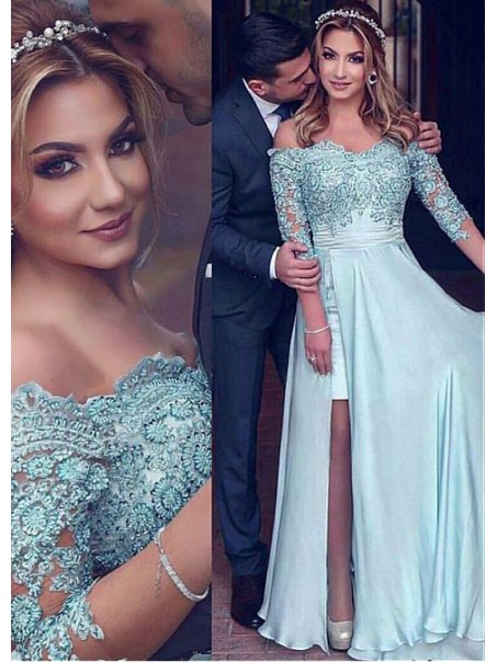 Beaded Lace Chiffon Off-the-Shoulder Long Prom Dresses Formal Evening Dresses 99501231 Beaded Lace Chiffon Off-the-Shoulder Long Prom Dresses Formal Evening Dresses 99501231