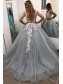 A-Line V-Neck Lace Tulle Long Prom Dresses Formal Evening Dresses 99501233 A-Line V-Neck Lace Tulle Long Prom Dresses Formal Evening Dresses 99501233