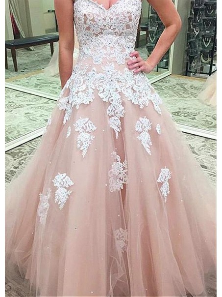 A-Line Sweetheart Lace Tulle Long Prom Dresses Formal Evening Dresses 99501234 A-Line Sweetheart Lace Tulle Long Prom Dresses Formal Evening Dresses 99501234
