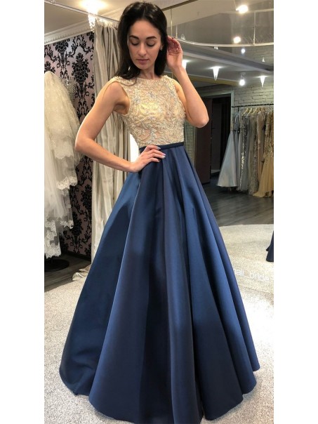 A-Line Beaded Long Prom Dresses Formal Evening Dresses 99501244