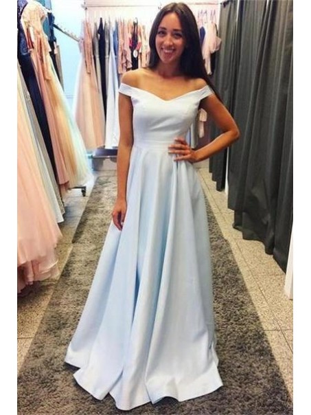 A-Line Off-the-Shoulder Long Prom Dresses Formal Evening Dresses 99501245