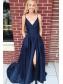 A-Line Spaghetti Straps V-Neck Long Prom Dresses Formal Evening Dresses 99501253