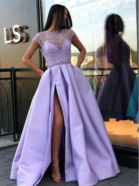 A-Line Beaded Long Prom Dresses Formal Evening Dresses 99501254