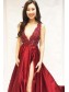 A-Line V-Neck Beaded Lace Long Prom Dresses Formal Evening Dresses 99501257