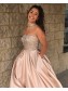 A-Line Strapless Beaded Long Prom Dresses Formal Evening Dresses 99501261