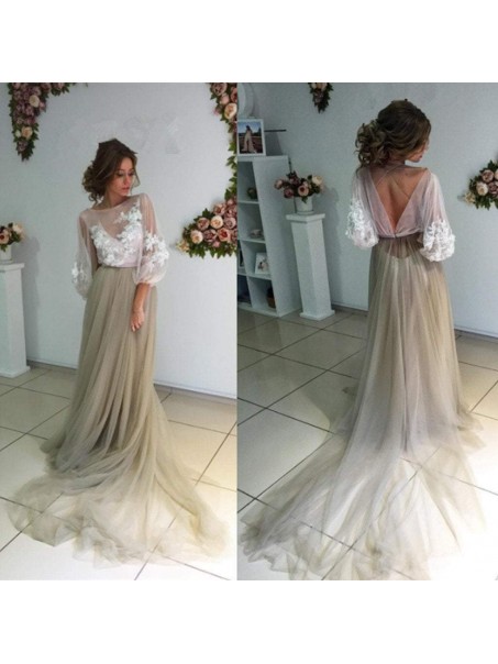 Lace and Tulle Long Prom Dresses Formal Evening Dresses 99501268