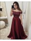 A-Line Off-the-Shoulder Beaded Lace Long Prom Dresses Formal Evening Dresses 99501277