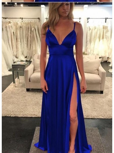 A-Line V-Neck Long Prom Dresses Formal Evening Dresses 99501286
