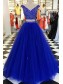 Beaded Tulle Two Pieces Long Prom Dresses Formal Evening Dresses 99501291