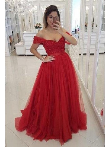 Beaded Lace Tulle Long Prom Dresses Formal Evening Dresses 99501295