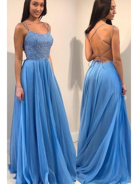 A-Line Beaded Long Prom Dresses Formal Evening Dresses 99501296