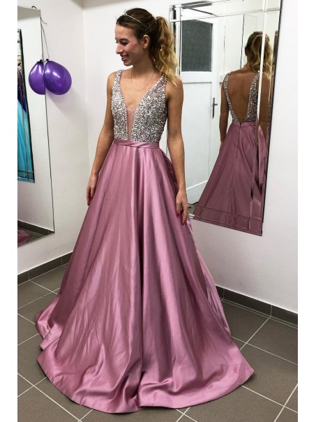 A-Line Beaded Long Prom Dresses Formal Evening Dresses 99501302