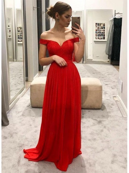 A-Line Off-the-Shoulder Lace Long Prom Dresses Formal Evening Dresses 99501307 A-Line Off-the-Shoulder Lace Long Prom Dresses Formal Evening Dresses 99501307