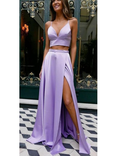 Spaghetti Straps Two Pieces Long Prom Dresses Formal Evening Dresses 99501315 Spaghetti Straps Two Pieces Long Prom Dresses Formal Evening Dresses 99501315