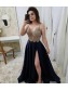 A-Line Beaded Lace V-Neck Long Prom Dresses Formal Evening Dresses 99501321