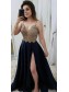 A-Line Beaded Lace V-Neck Long Prom Dresses Formal Evening Dresses 99501321