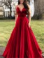 Spaghetti Straps V-Neck Long Prom Dresses Formal Evening Dresses 99501326