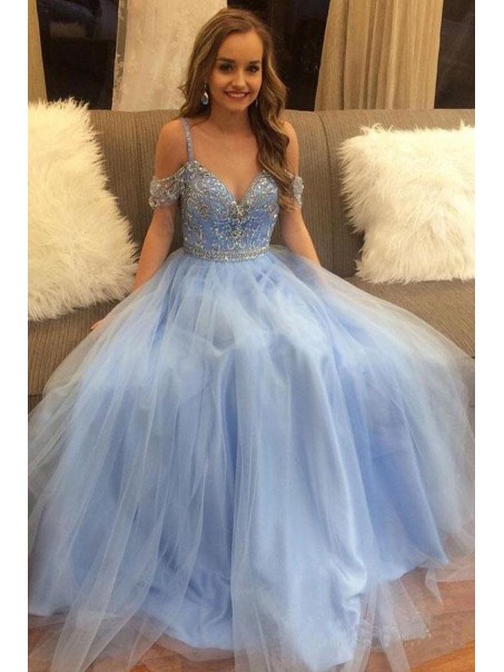 A-Line Beaded Long Prom Dresses Formal Evening Dresses 99501329