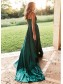 A-Line V-Neck Long Prom Dresses Formal Evening Dresses 99501347