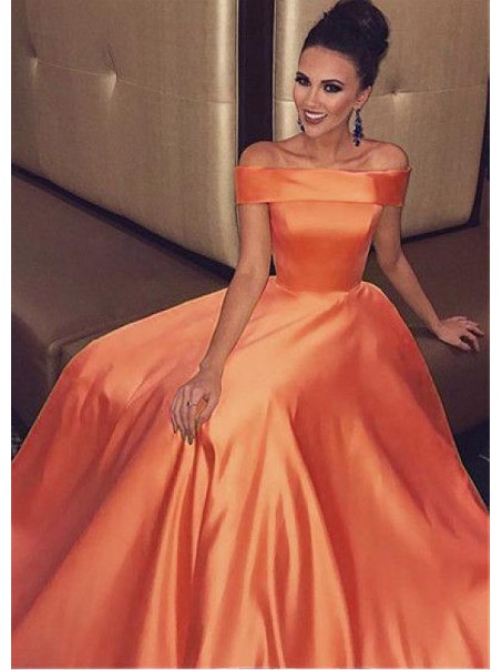 A-Line Off-the-Shoulder Long Prom Dresses Formal Evening Dresses 99501348