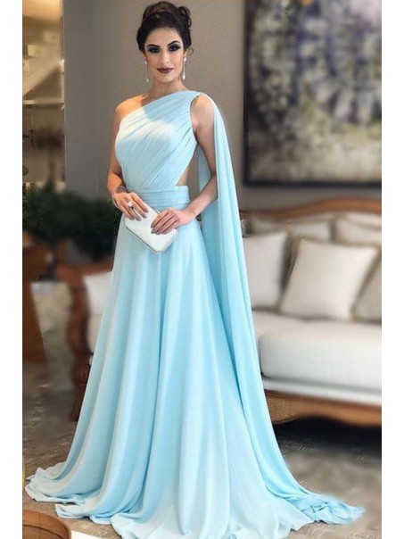A-Line One-Shoulder Long Prom Dresses Formal Evening Dresses 99501355