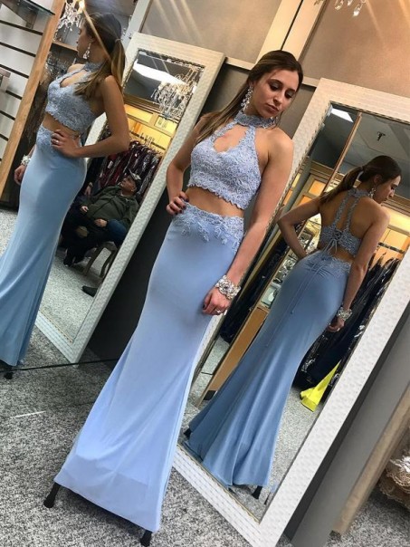 Mermaid Two Pieces Beaded Lace Long Prom Dresses Formal Evening Dresses 99501360