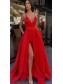 A-line Spaghetti Straps Side Slit Long Prom Dresses Evening Gowns 99501379