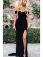 Elegant Long Black Off-the-Shoulder Prom Dresses Evening Gowns with Slit 99501381 Elegant Long Black Off-the-Shoulder Prom Dresses Evening Gowns with Slit 99501381