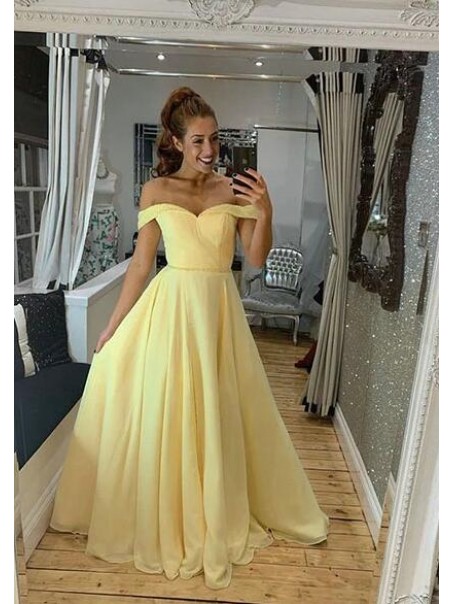 A-Line Off-the-Shoulder Long Prom Dress Formal Evening Dresses 99501382