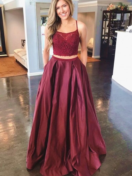 A-Line Two Pieces Long Prom Dress Formal Evening Dresses 99501385 A-Line Two Pieces Long Prom Dress Formal Evening Dresses 99501385