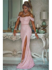 Elegant Mermaid Off-the-Shoulder Sequins Long Prom Dress Formal Evening Dresses 99501401