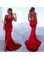 Mermaid V-Neck Long Red Prom Dress Formal Evening Dresses 99501416