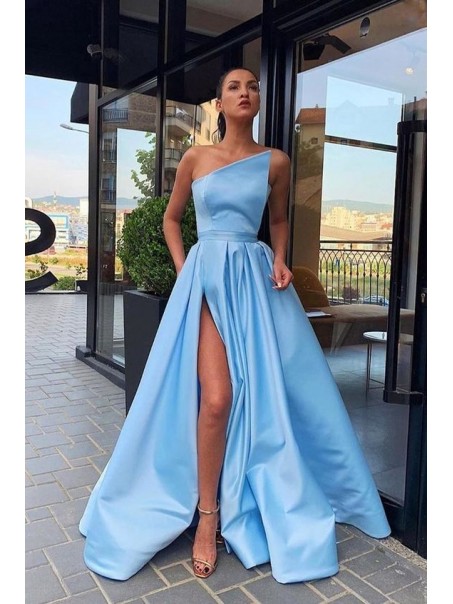 A-Line Satin Long Prom Dress Formal Evening Dresses 99501421