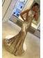 Mermaid Gold Sparkling Long Prom Dress Formal Evening Dresses 99501425