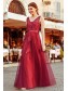 A-Line Lace V-Neck Long Prom Dress Formal Evening Dresses 99501451