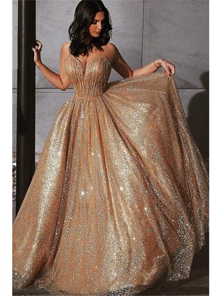 A-Line Sparkling Long Prom Dress Formal Evening Dresses 99501454