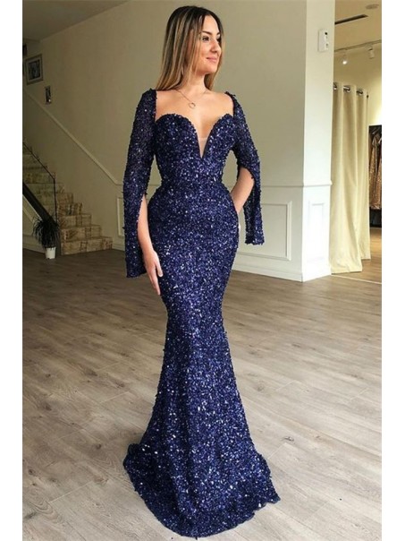 Mermaid Sparkling Long Prom Dress Formal Evening Dresses 99501461