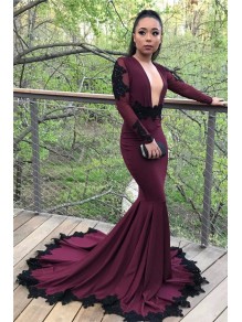 Mermaid Long Sleeves Lace Appliques Long Prom Dress Formal Evening Dresses 99501464 Mermaid Long Sleeves Lace Appliques Long Prom Dress Formal Evening Dresses 99501464