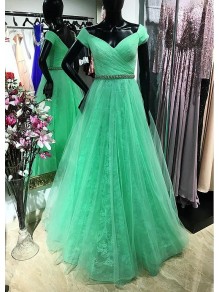 A-Line Off-the-Shoulder Lace Tulle Long Prom Dress Formal Evening Dresses 99501469 A-Line Off-the-Shoulder Lace Tulle Long Prom Dress Formal Evening Dresses 99501469